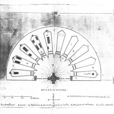 Το Λοιμοκαθαρτήριο της Αίγινας. Σχέδιο - ΓΑΚ.