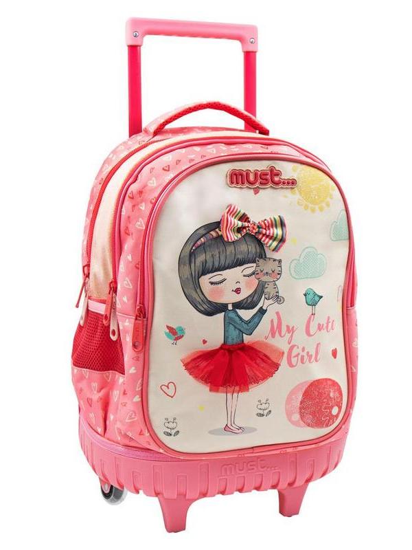 Must My Cute Girl Σχολική τσάντα δημοτικού με 3 θήκες