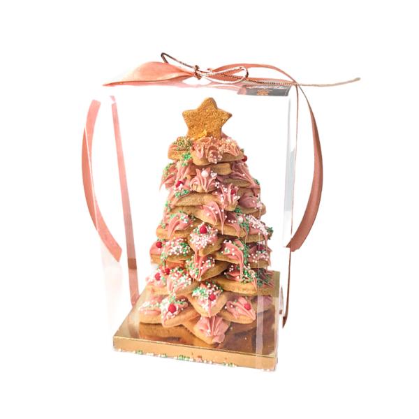 Χριστουγεννιάτικο Δέντρο από μπισκότο με κρέμα σοκολάτας Φράουλα