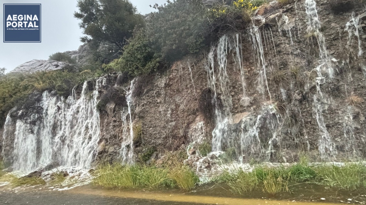 Εντυπωσιακοί ήταν οι σχηματισμοί του νερού από την ισχυρή βροχόπτωση στην περιοχή του Κακοπέρατου.